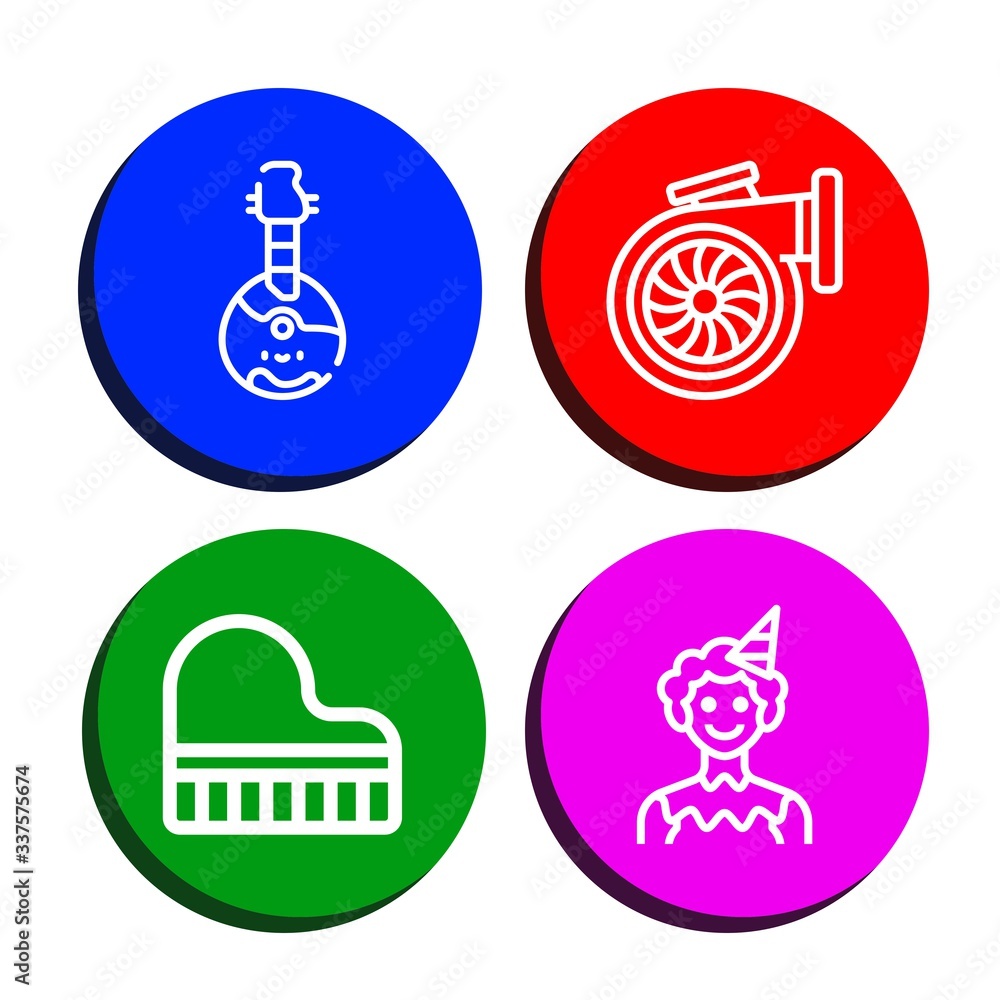 Poster performance simple icons set