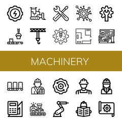 Set of machinery icons