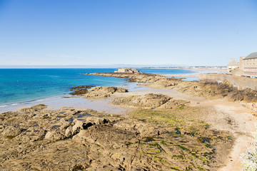 Saint-Malo, France. Scenic view of the coast from the ramparts