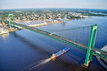 Aerial View of Walt Whitman Bridge Philadelphia PA