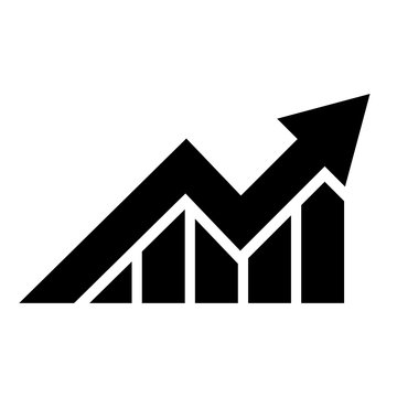 stock market growth chart in black and white