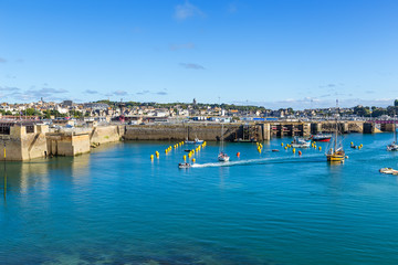Fototapeta na wymiar Saint-Malo, France. View of port facilities