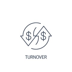 Financial turnover. Vector linear icon isolated on a white background.
