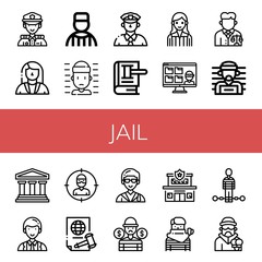 jail simple icons set