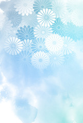 菊　喪中　水彩　背景