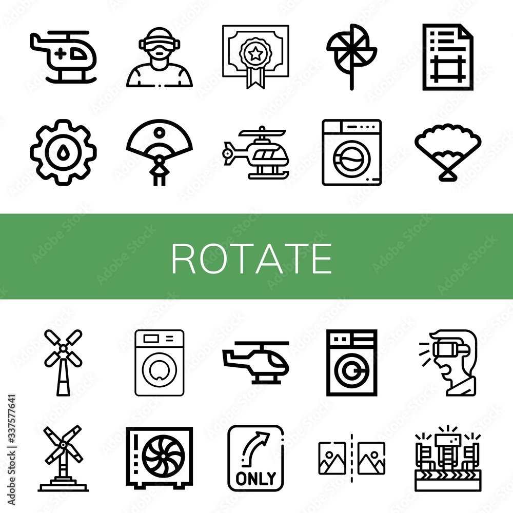 Poster rotate simple icons set