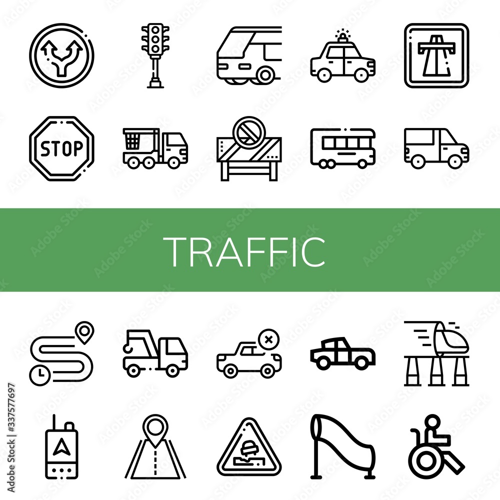 Wall mural Set of traffic icons