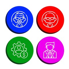 leadership simple icons set
