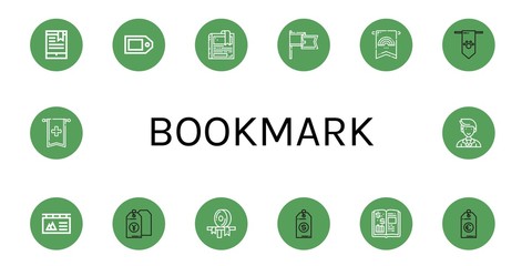 bookmark simple icons set