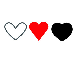 Collection of heart illustrations, Love symbol icon set, love symbol,
White background