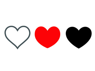 Collection of heart illustrations, Love symbol icon set, love symbol,
White background