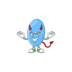 A picture of devil blue capsule cartoon character design