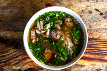 Traditional vietnamese noodle soups pho. 