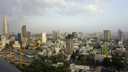 Obraz na płótnie Canvas skyline of ho chi minh city at dusk