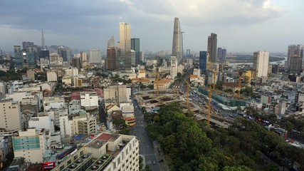 Obraz premium panoramę miasta ho chi minh o zmierzchu