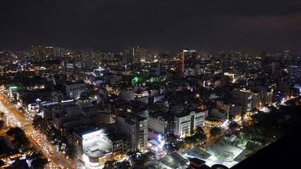 skyline of ho chi minh city at night