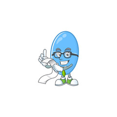 Mascot cartoon concept of blue capsule with menu list