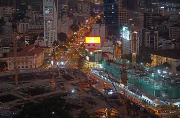 Fototapeta premium skyline of ho chi minh city at night