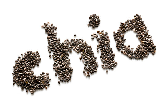 Chia Seeds Word Isolated