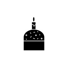 easter cake with candle black icon