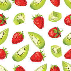 Slice and whole of fresh kiwi. Set of fresh kiwi on white background.