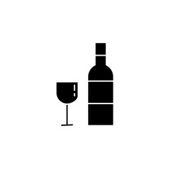 wine and wineglass easter black icon