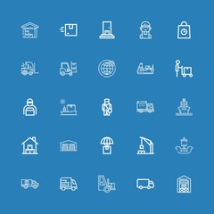 Editable 25 shipment icons for web and mobile