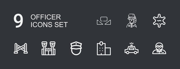 Editable 9 officer icons for web and mobile