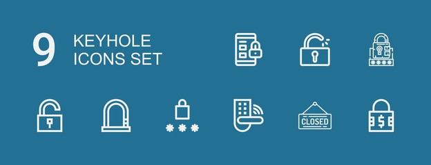 Editable 9 keyhole icons for web and mobile