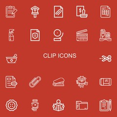 Editable 22 clip icons for web and mobile