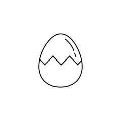 Egg outline easter icon over white