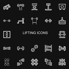 Editable 22 lifting icons for web and mobile