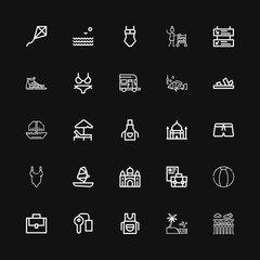 Editable 25 vacation icons for web and mobile
