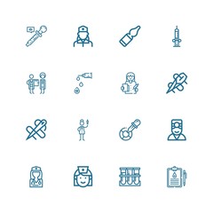 Editable 16 clinical icons for web and mobile