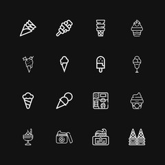Editable 16 sundae icons for web and mobile