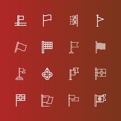 Editable 16 pennant icons for web and mobile