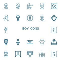 Editable 22 boy icons for web and mobile