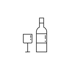 Wine and wineglass outline easter icon