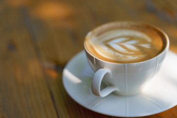 Cup of coffee with latte art