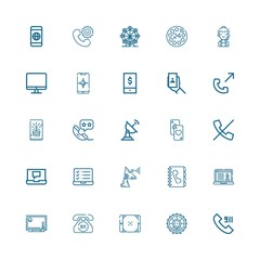 Editable 25 telephone icons for web and mobile