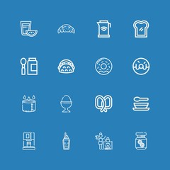 Editable 16 breakfast icons for web and mobile