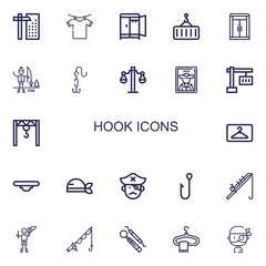 Editable 22 hook icons for web and mobile
