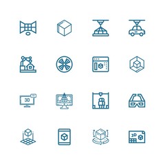 Editable 16 d icons for web and mobile
