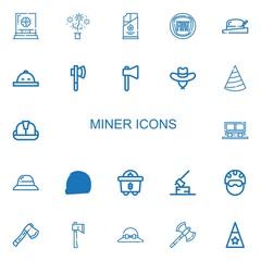 Editable 22 miner icons for web and mobile