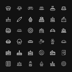 Editable 36 pastry icons for web and mobile