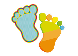 kunterbunte 3D Baby Fußabdrücke