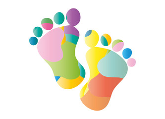 kunterbunte Baby Fußabdrücke