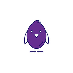 chick bird outline easter icon