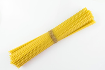 Spaghetti isolated on white background. Long italian pasta on white.