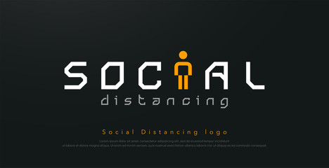 social distancing logo design concept for corona virus, covid 19 . Vector illustration